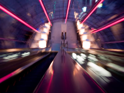 Fast moving escalator - Fuji TV Center